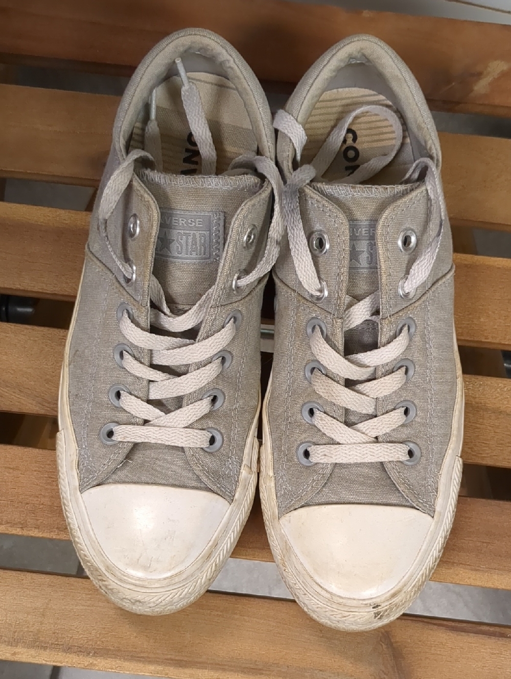 Converse Low Top Canvas Sneakers In Light Gray